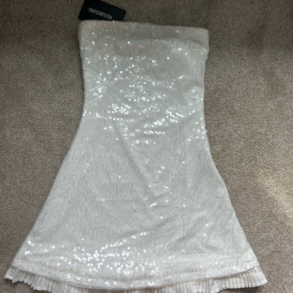 Bridal White Strapless Dress - Picture 2 of 3
